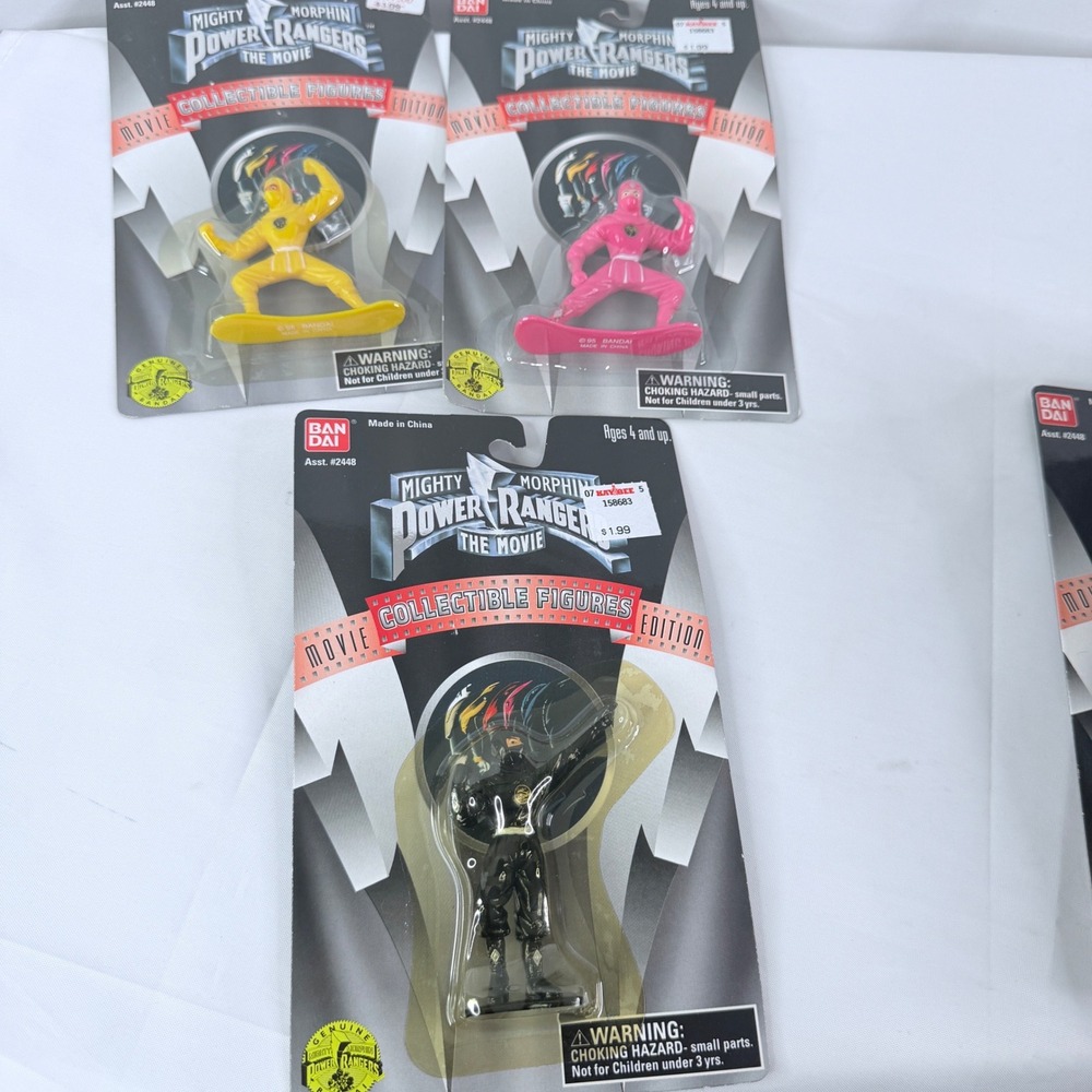 Vintage 1995 Bandai Power Rangers Movie Ninja Figures Lot Pink Black Yellow 3pk